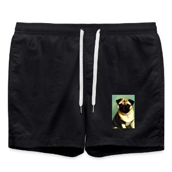 Chien carlin - Short de bain - noir - Devant - AI Model Male 185 light (185cm)