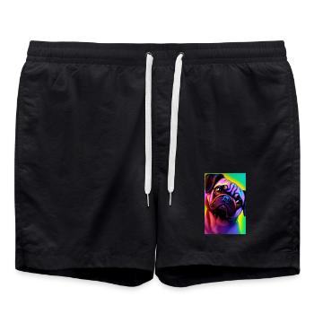 Chien carlin - Short de bain - noir - Devant - AI Model Male 185 light (185cm)
