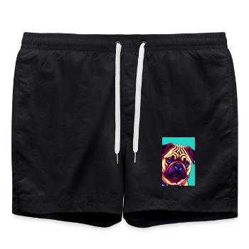 Chien carlin - Short de bain - noir - Devant - AI Model Male 185 light (185cm)