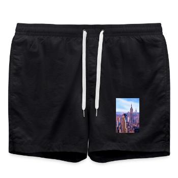 Horizon de la ville de New York - Short de bain - noir - Devant - AI Model Male 185 light (185cm)