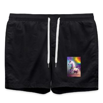Unicorn - Swim Trunks - black - Front - AI Model Male 185 light (185cm)