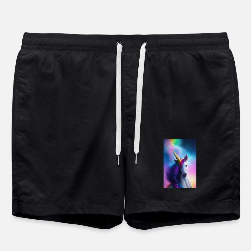 Einhorn - Badeshorts - Schwarz