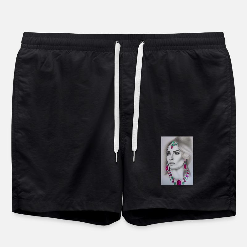 Frau mit Schmuck - Badeshorts - Schwarz