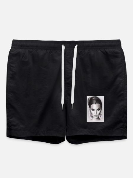 Woman with earring - Swim Trunks - black
