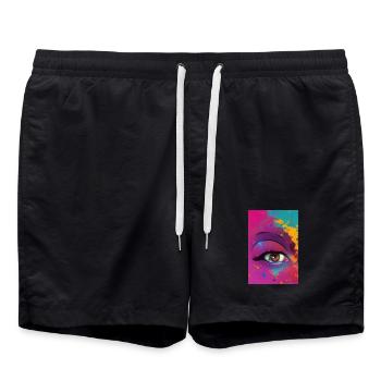 Abstrakte Kunst - Badeshorts - Schwarz - Vorne - AI Model Male 185 light (185cm)