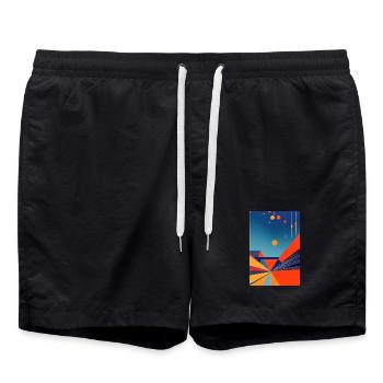 Abstrakte Kunst - Badeshorts - Schwarz - Vorne - AI Model Male 185 light (185cm)