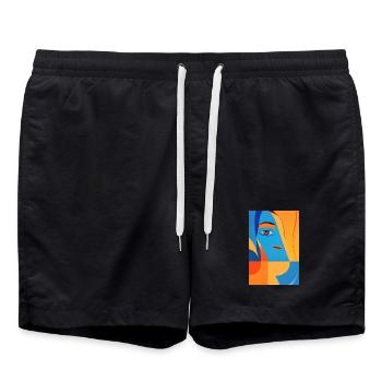 Abstrakte Kunst - Badeshorts - Schwarz - Vorne - AI Model Male 185 light (185cm)