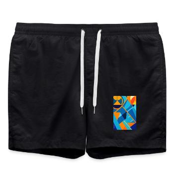 Abstrakte Kunst - Badeshorts - Schwarz - Vorne - AI Model Male 185 light (185cm)