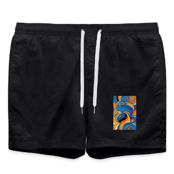 Abstrakte Kunst - Badeshorts - Schwarz - Vorne - AI Model Male 185 light (185cm)