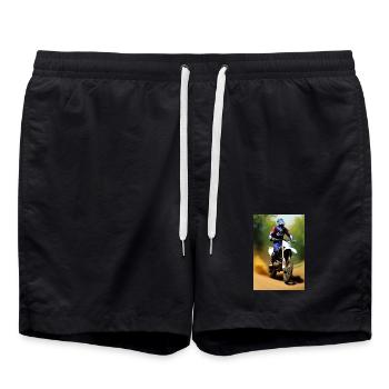 Motocross Riding - Swim Trunks - black - Front - AI Model Male 185 light (185cm)