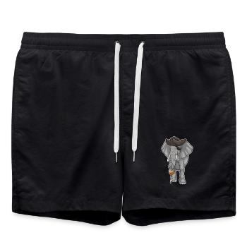 Elephant Pirate Wooden Leg Eye Patch - Swim Trunks - black - Front - AI Model Male 185 light (185cm)