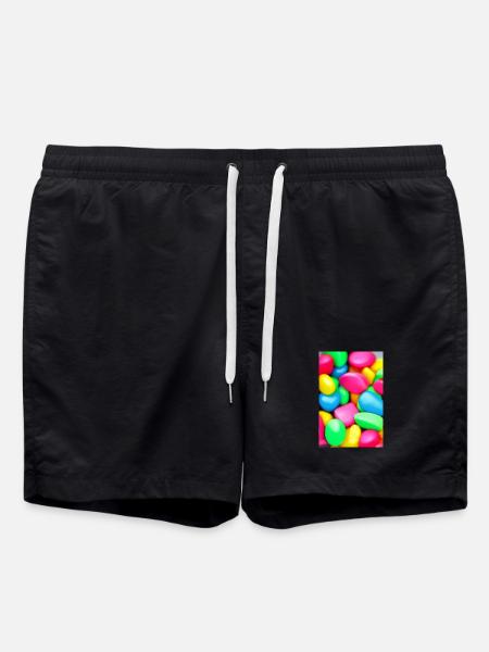 Bunte Bonbons - Badeshorts - Schwarz