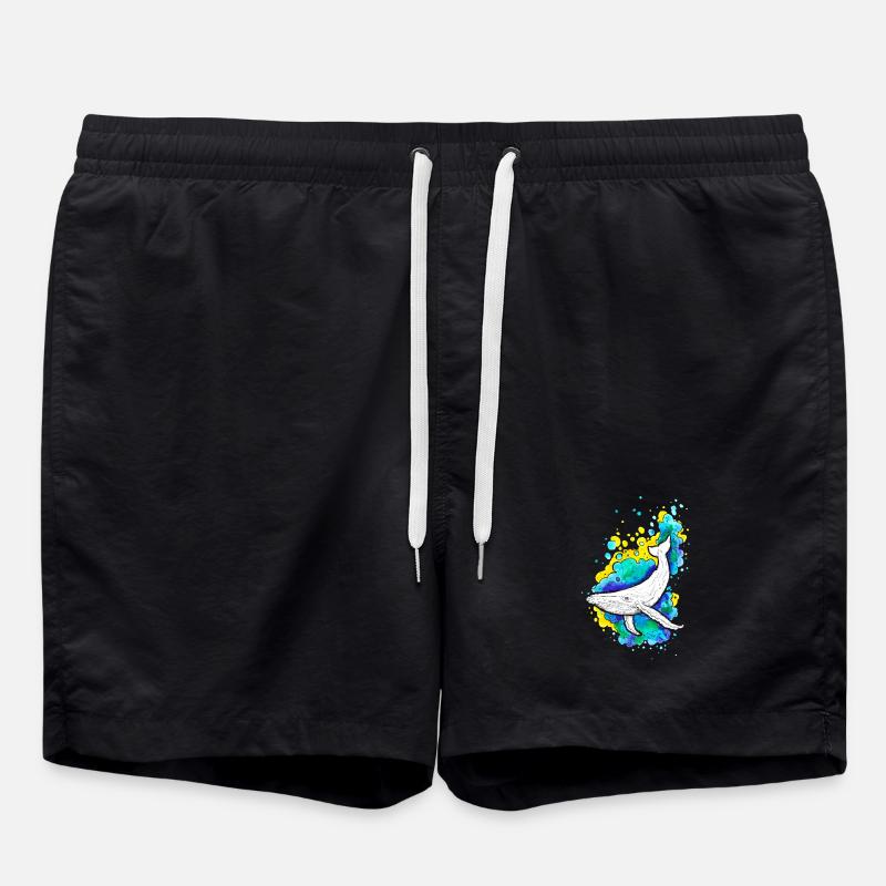Humpback whale - Swim Trunks - black