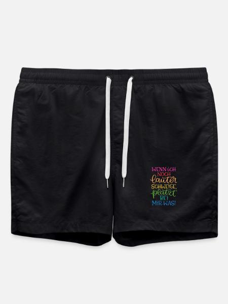 Lauter Schweigen Regenbogen - Badeshorts - Schwarz