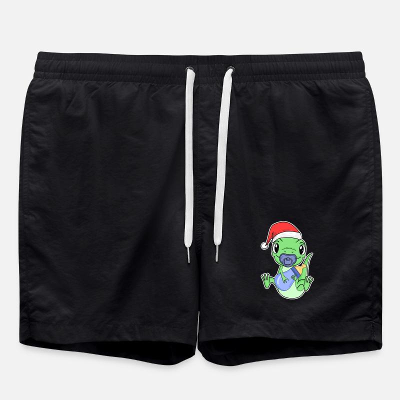 Lizard Baby Christmas - Swim Trunks - black
