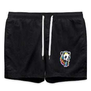 Panda - Badeshorts - Schwarz - Vorne - AI Model Male 185 light (185cm)