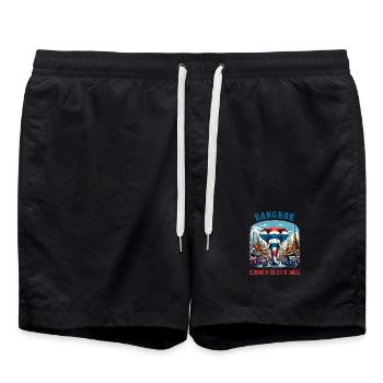Bangkok Thaïlande Drapeaux d'éléphants Ville - Short de bain - noir - Devant - AI Model Male 185 light (185cm)