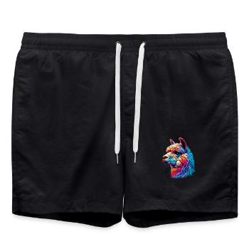 Alpaka - Badeshorts - Schwarz - Vorne - AI Model Male 185 light (185cm)