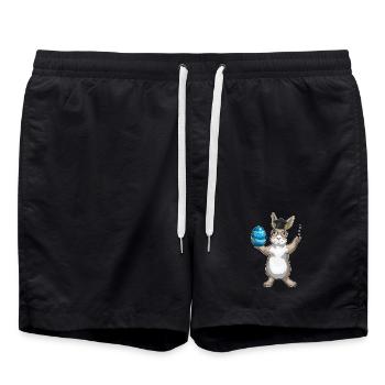 Hase Ostern Lehrer - Badeshorts - Schwarz - Vorne - AI Model Male 185 light (185cm)
