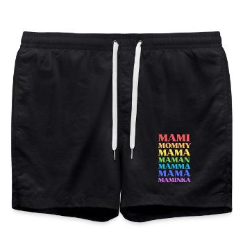 Mami Mommy Mama Maman Mamma Mamá Maminka - Swim Trunks - black - Front - AI Model Male 185 light (185cm)