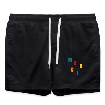 MAÎTRESSE. MAITRE. MERCI. MERCI MAÎTRESSE - Short de bain - noir - Devant - AI Model Male 185 light (185cm)