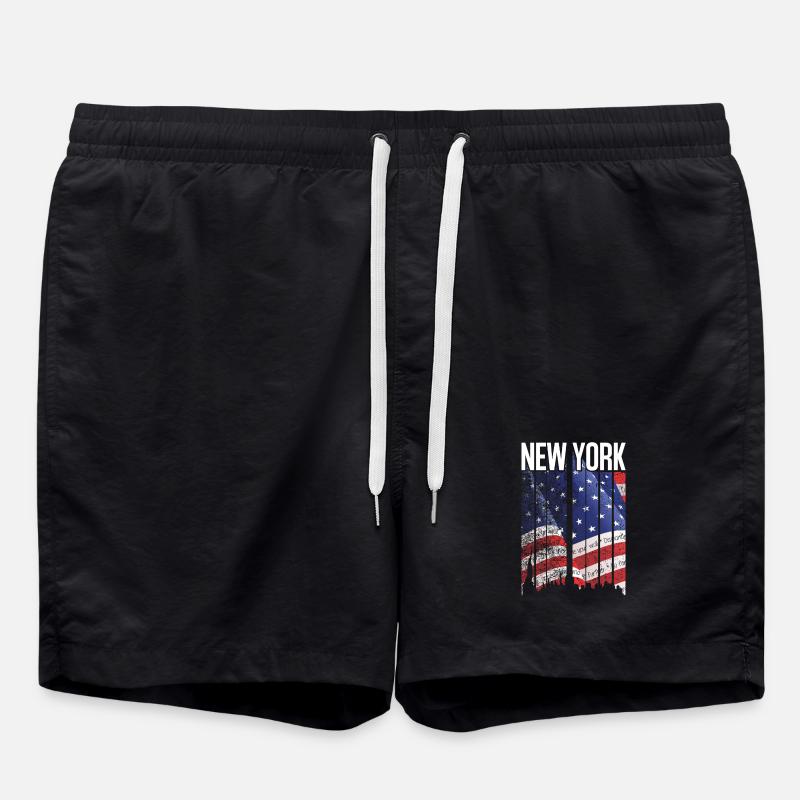 New York Flag Mosaic - Swim Trunks - black