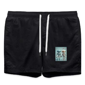 Couple de robots - Short de bain - noir - Devant - AI Model Male 185 light (185cm)