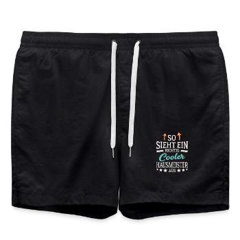 So sieht ein richtig cooler Hausmeister aus - Badeshorts - Schwarz - Vorne - AI Model Male 185 light (185cm)