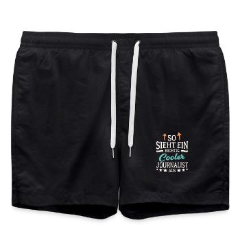 So sieht ein richtig cooler Journalist aus Presse - Badeshorts - Schwarz - Vorne - AI Model Male 185 light (185cm)