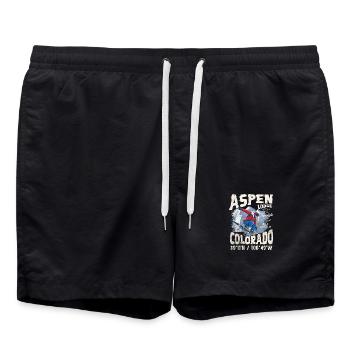 Skieur en montagne enneigée - Short de bain - noir - Devant - AI Model Male 185 light (185cm)