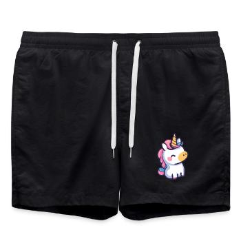 Conception de licorne mignonne - Art de dessin animé fantaisiste - Short de bain - noir - Devant - AI Model Male 185 light (185cm)
