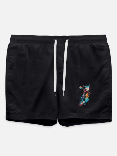 Volleyballspieler Streetart - Badeshorts - Schwarz