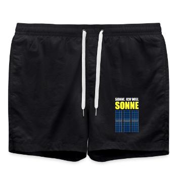 Sonne, Photovoltaik, Solarzelle, Sommerfans, Strom - Badeshorts - Schwarz - Vorne - AI Model Male 185 light (185cm)