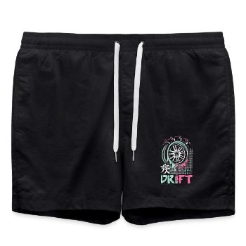 JDM Drift Rim – Japanese Car Tuning Art - Swim Trunks - black - Front - AI Model Male 185 light (185cm)