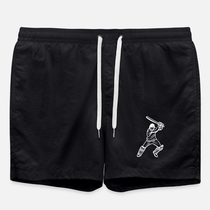 Funny cricketer - Swim Trunks - black