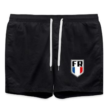 Frankreich Flagge Offizielles französisches Symbol - Badeshorts - Schwarz - Vorne - AI Model Male 185 light (185cm)