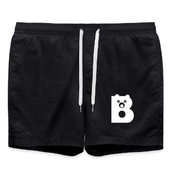 B Lettre blanc Vecteur - Short de bain - noir - Devant - AI Model Male 185 light (185cm)