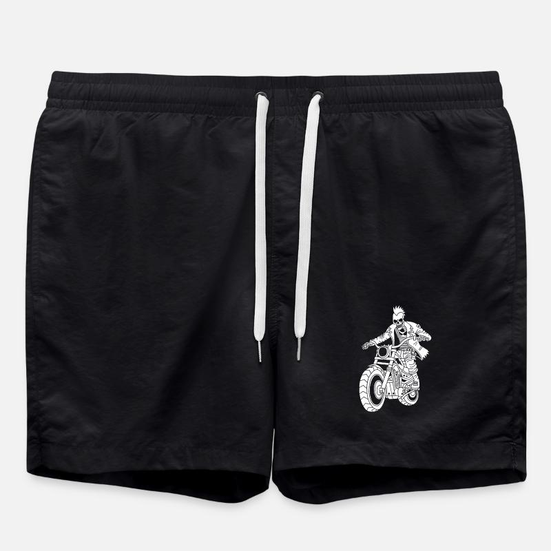 Hell Biker (White) - Swim Trunks - black