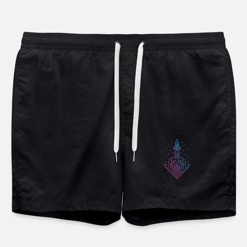 Retro Rocket - Swim Trunks - black