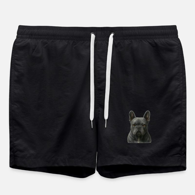 Portrait de bouledogue français gris - Short de bain - noir