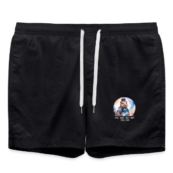 Toujours fatigué. Toujours doux. Toujours maman. Nouveau design de maman - Short de bain - noir - Devant - AI Model Male 185 light (185cm)