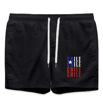Chilean pride, I love Chile - Swim Trunks - black - Front - AI Model Male 185 light (185cm)