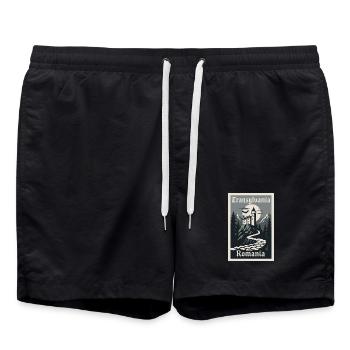 Affiche rétro souvenir vintage de Transylvanie - Short de bain - noir - Devant - AI Model Male 185 light (185cm)