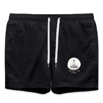 Méditation des fleurs avec connexion des racines - Short de bain - noir - Devant - AI Model Male 185 light (185cm)