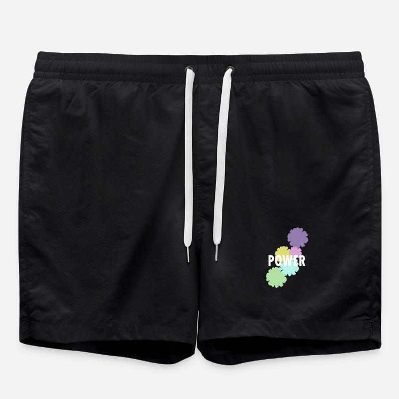 Mama Flower Power - Badeshorts - Schwarz