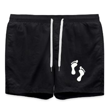 Kleine Füße, große Träume - Badeshorts - Schwarz - Vorne - AI Model Male 185 light (185cm)