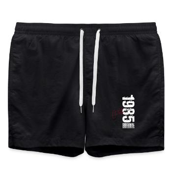 40. Geburtstag Original Oktober Jahrgang 1985 - Badeshorts - Schwarz - Vorne - AI Model Male 185 light (185cm)