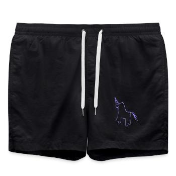 Licorne minimaliste Lineart - Short de bain - noir - Devant - AI Model Male 185 light (185cm)