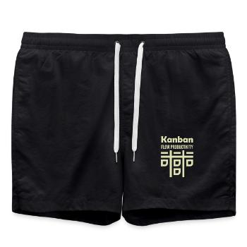 Kanban Flux Productivité - Short de bain - noir - Devant - AI Model Male 185 light (185cm)