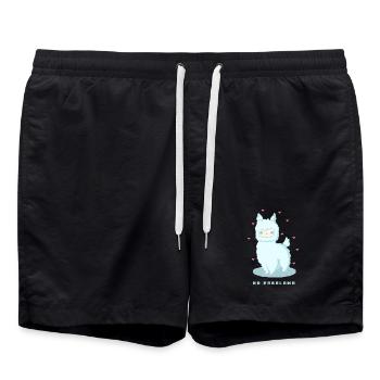 No Problama – Lustiges Lama Design - Badeshorts - Schwarz - Vorne - AI Model Male 185 light (185cm)